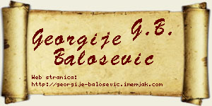Georgije Balošević vizit kartica